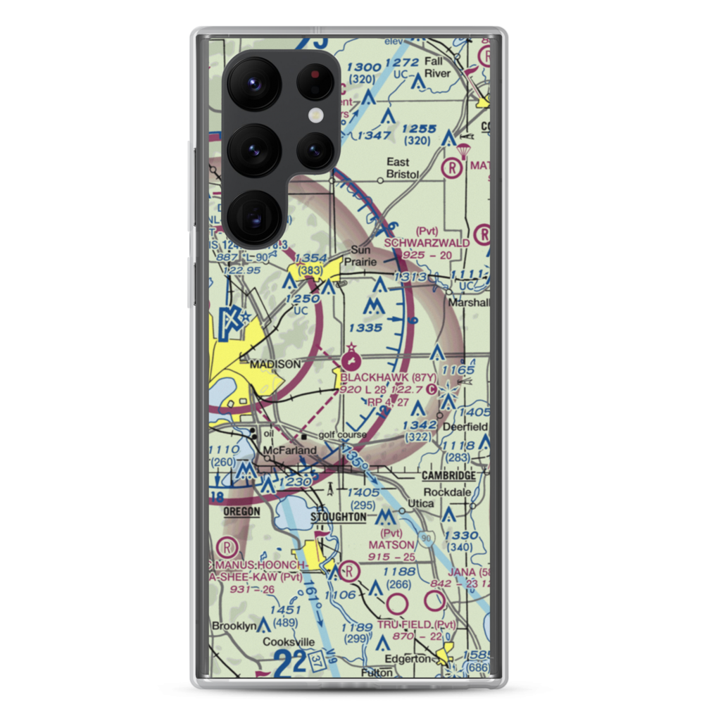 Blackhawk Airfield (87Y) VFR Sectional Samsung Case Samsung Galaxy S22 Ultra model shown