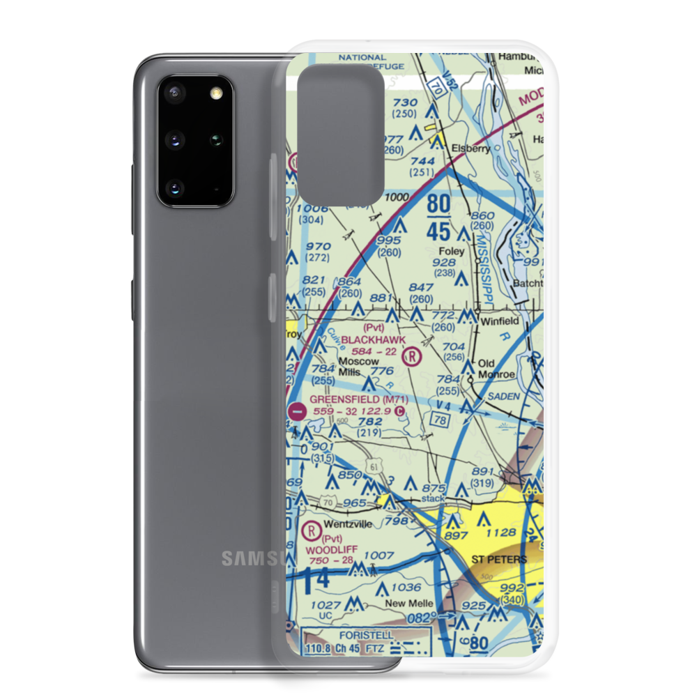 Blackhawk Airport (6MO0) VFR Sectional Samsung Case Samsung Galaxy S20 Plus model shown