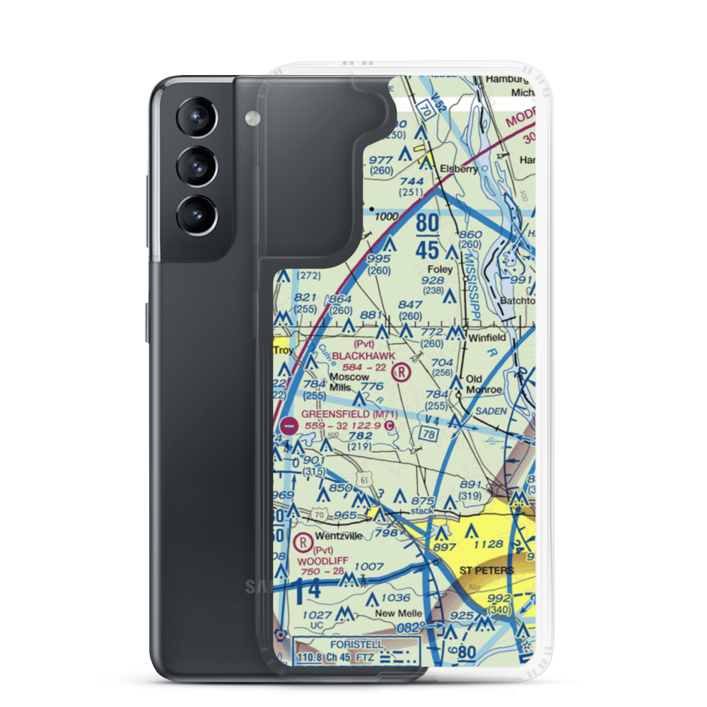 Blackhawk Airport (6MO0) VFR Sectional Samsung Case Samsung Galaxy S21 model shown