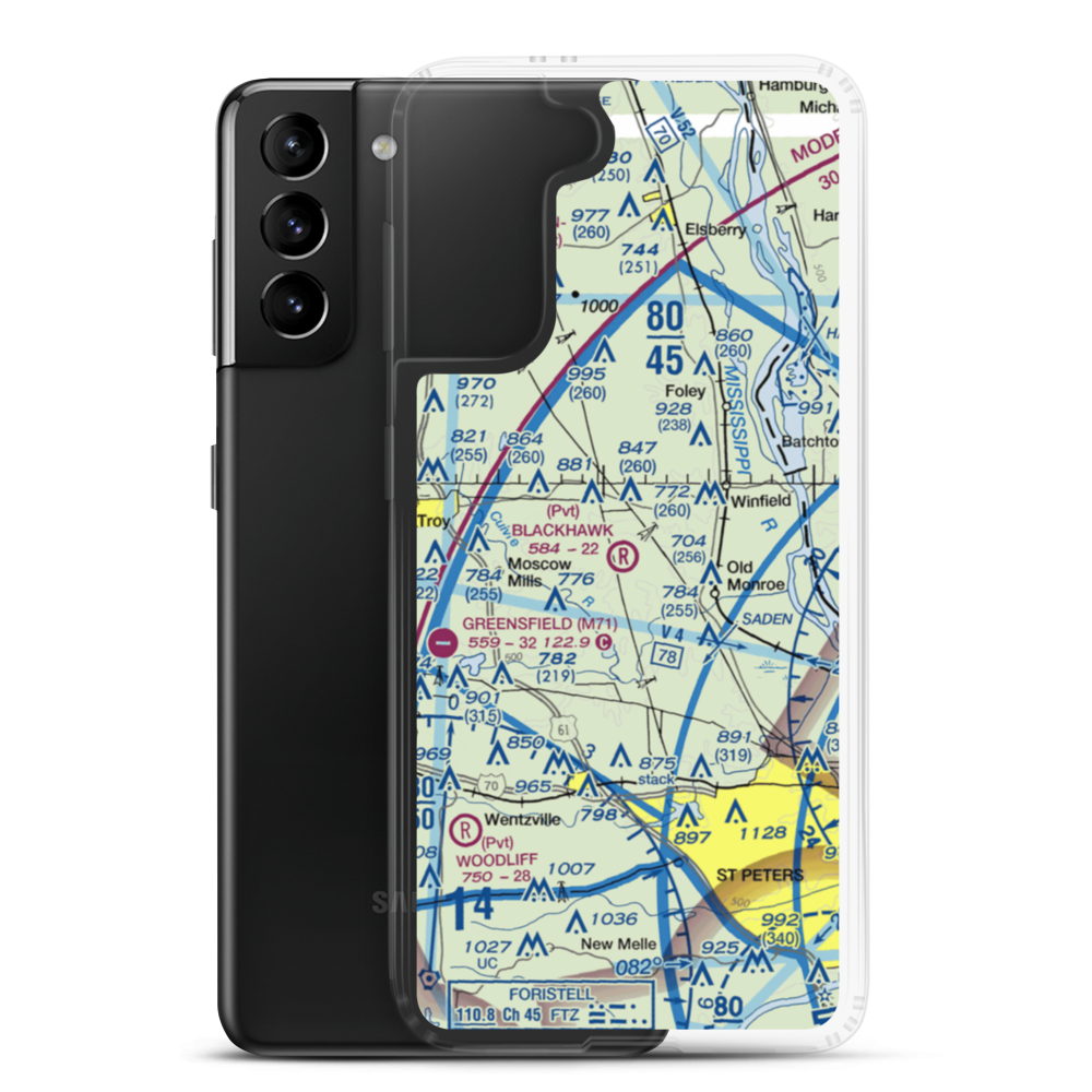 Blackhawk Airport (6MO0) VFR Sectional Samsung Case Samsung Galaxy S21 Plus model shown