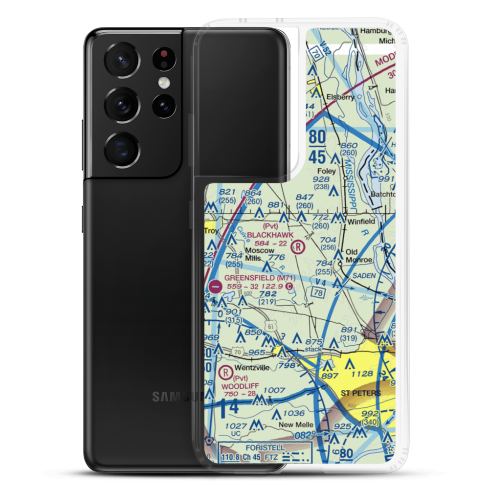 Blackhawk Airport (6MO0) VFR Sectional Samsung Case Samsung Galaxy S21 Ultra model shown