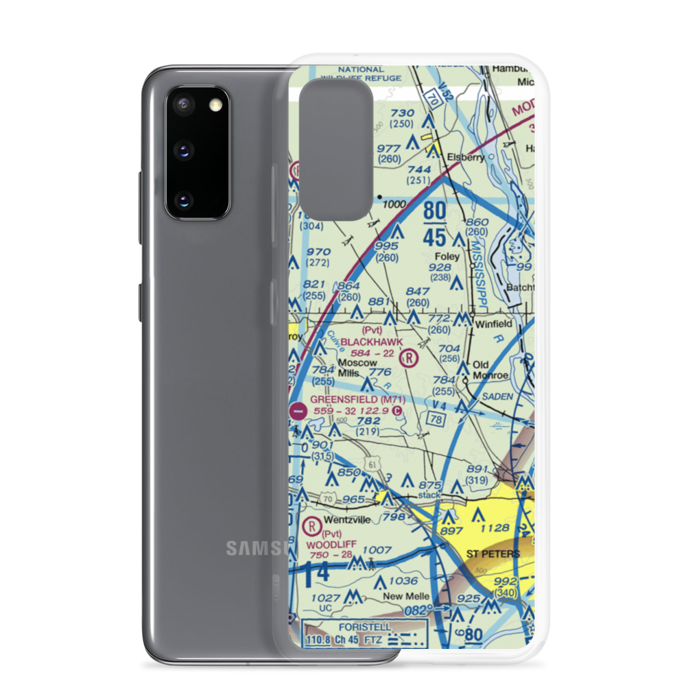 Blackhawk Airport (6MO0) VFR Sectional Samsung Case Samsung Galaxy S20 model shown