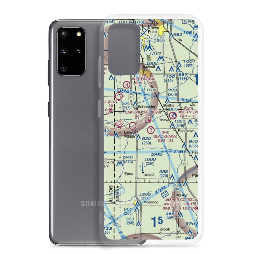 Blackhawk Airport (IN39) VFR Sectional Samsung Case Samsung Galaxy S20 Plus model shown