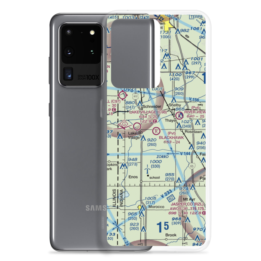 Blackhawk Airport (IN39) VFR Sectional Samsung Case Samsung Galaxy S20 Ultra model shown