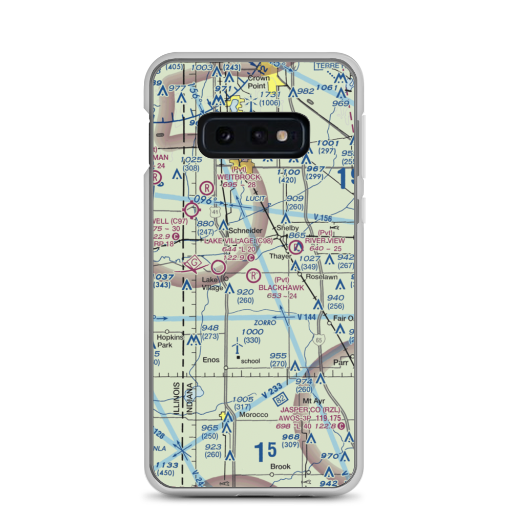 Blackhawk Airport (IN39) VFR Sectional Samsung Case Samsung Galaxy S10e model shown