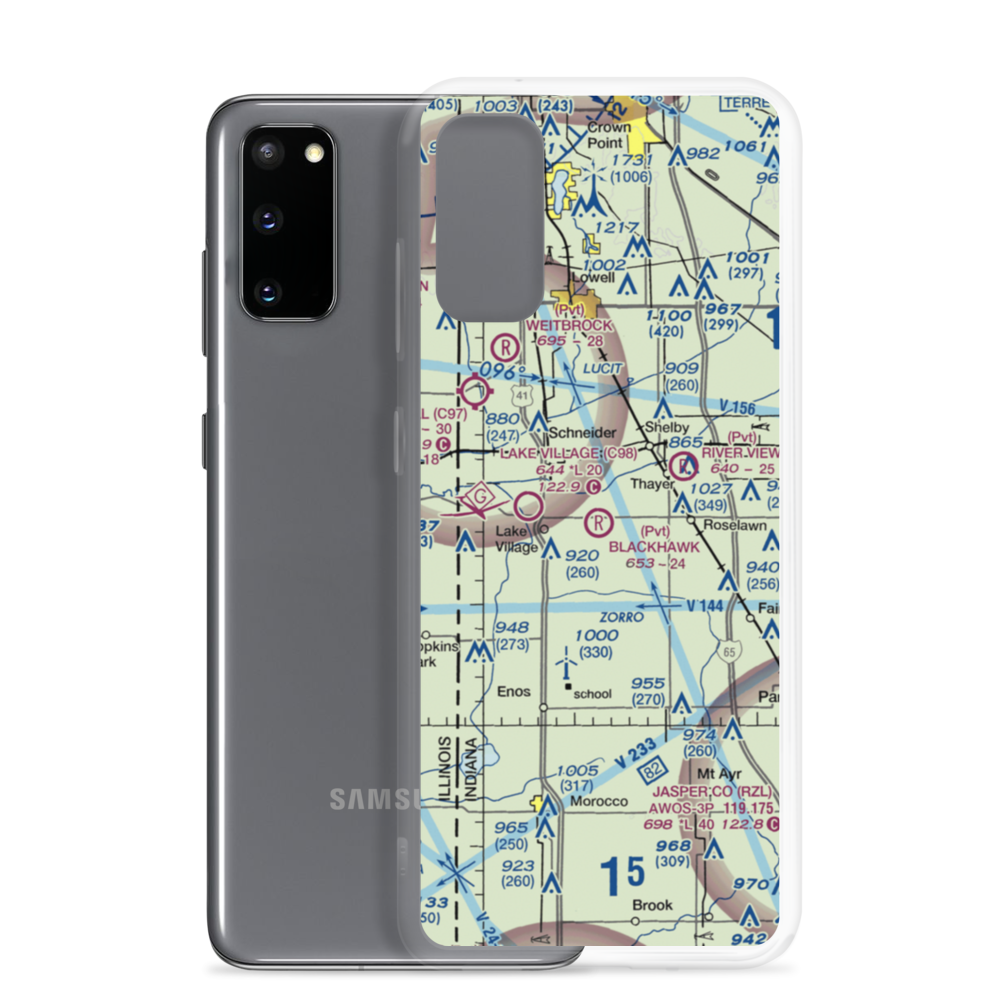 Blackhawk Airport (IN39) VFR Sectional Samsung Case Samsung Galaxy S20 model shown