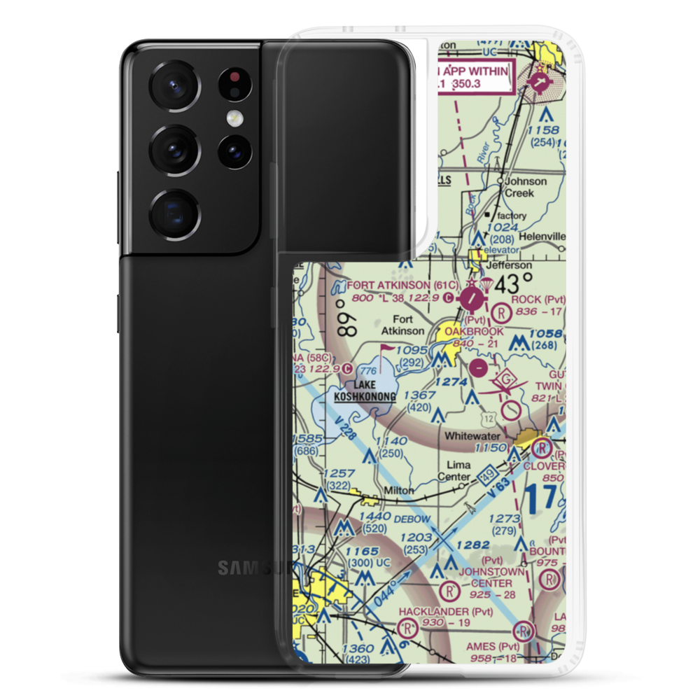 Blackhawk Island Airport (1WI9) VFR Sectional Samsung Case Samsung Galaxy S21 Ultra model shown