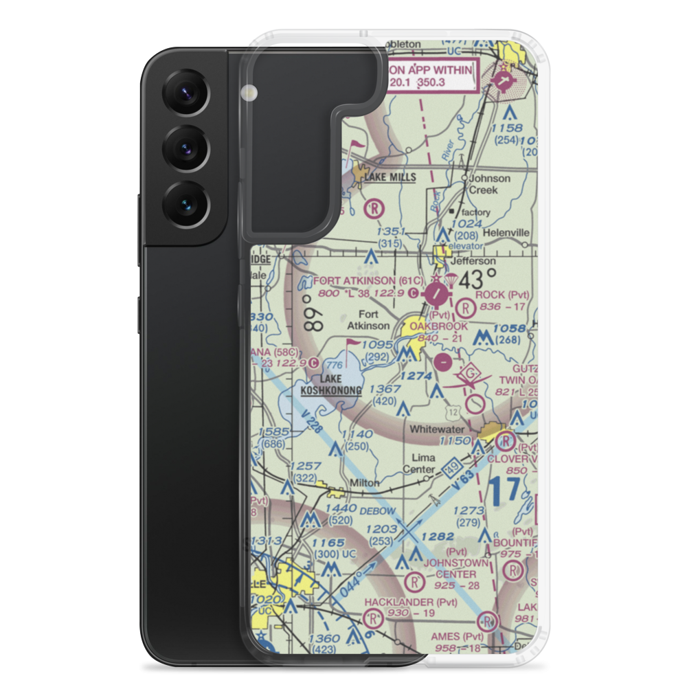 Blackhawk Island Airport (1WI9) VFR Sectional Samsung Case Samsung Galaxy S22 Plus model shown