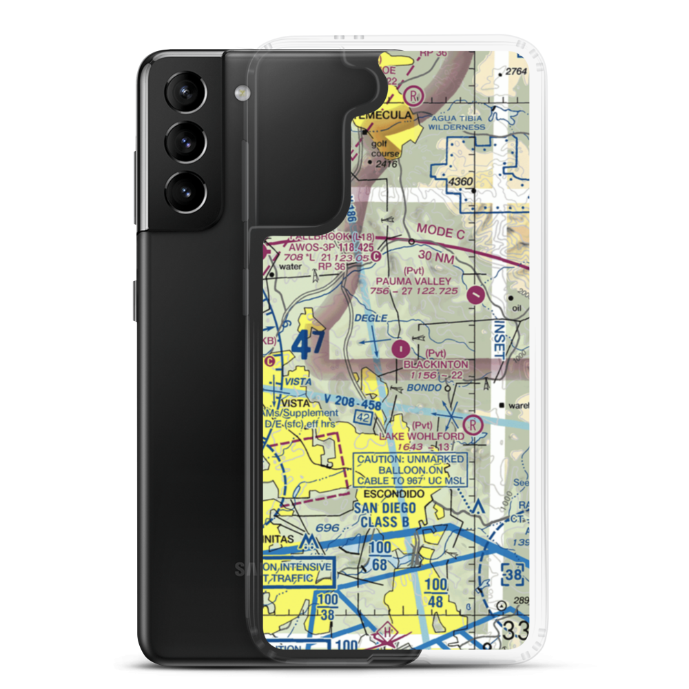 Blackinton Airport (2CA4) VFR Sectional Samsung Case Samsung Galaxy S21 Plus model shown