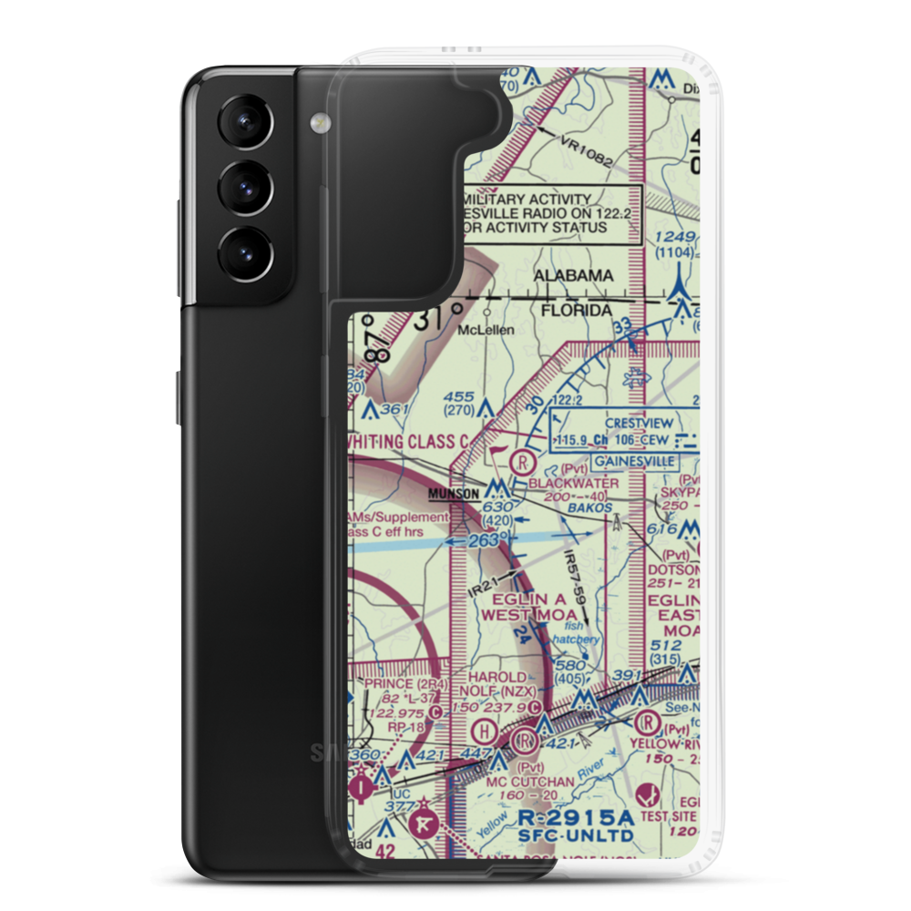 Blackwater Airfield (8FD3) VFR Sectional Samsung Case Samsung Galaxy S21 Plus model shown