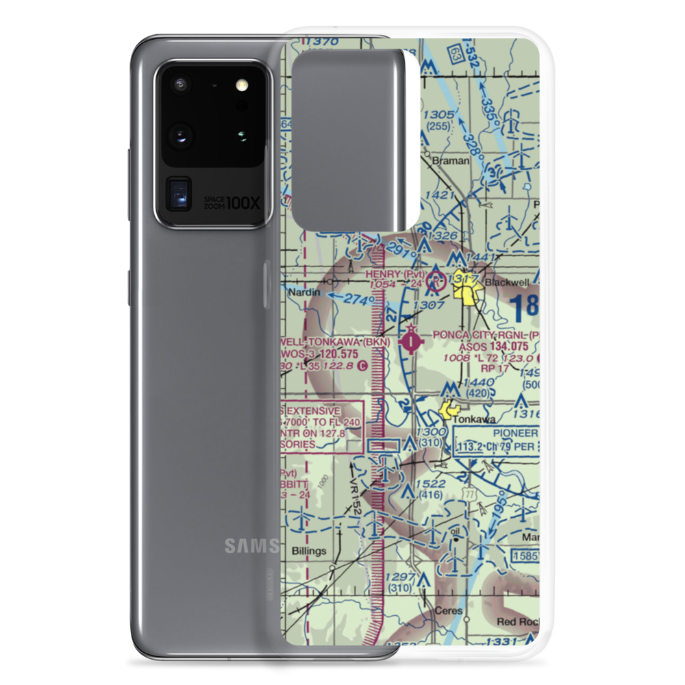 Blackwell Tonkawa Municipal Airport (BKN) VFR Sectional Samsung Case Samsung Galaxy S20 Ultra model shown