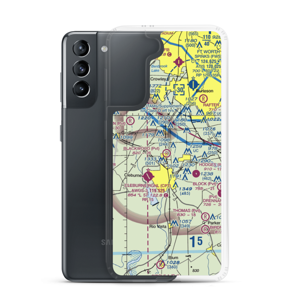 Blackwood Airpark (TX46) VFR Sectional Samsung Case Samsung Galaxy S21 model shown