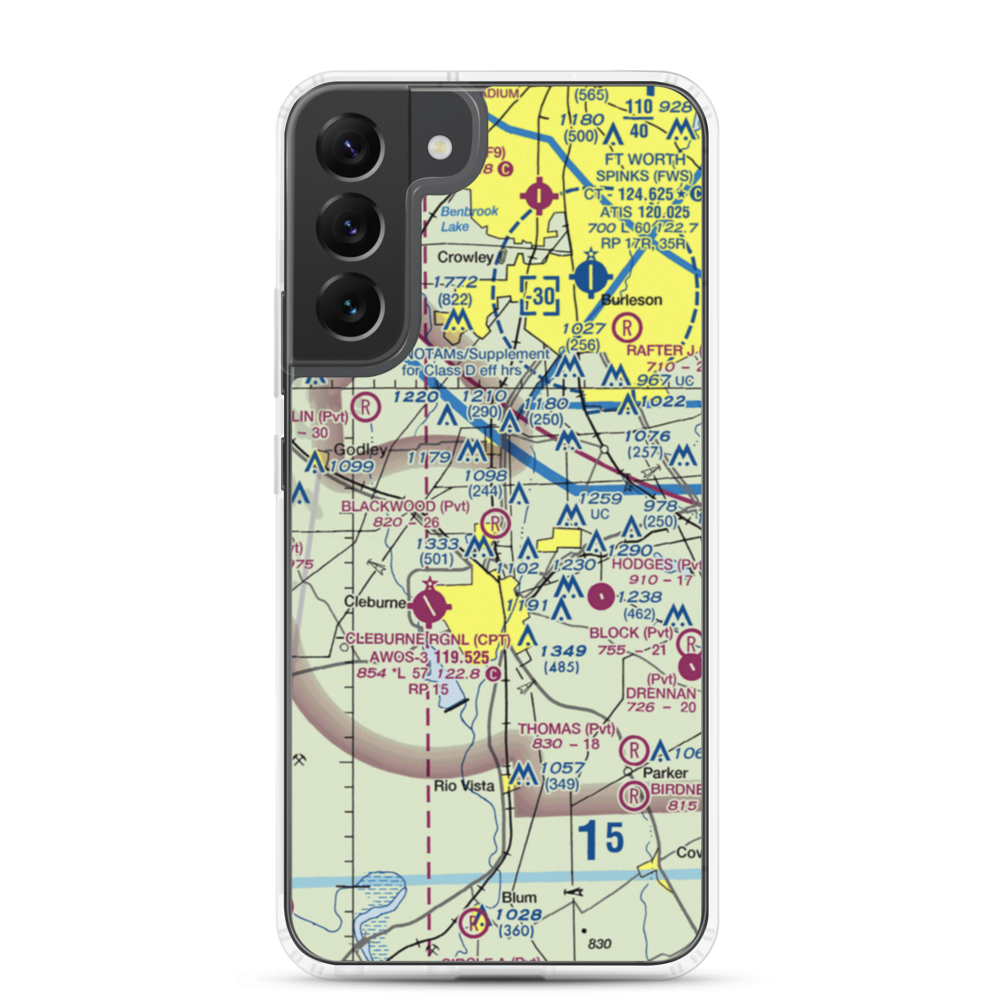 Blackwood Airpark (TX46) VFR Sectional Samsung Case Samsung Galaxy S22 Plus model shown