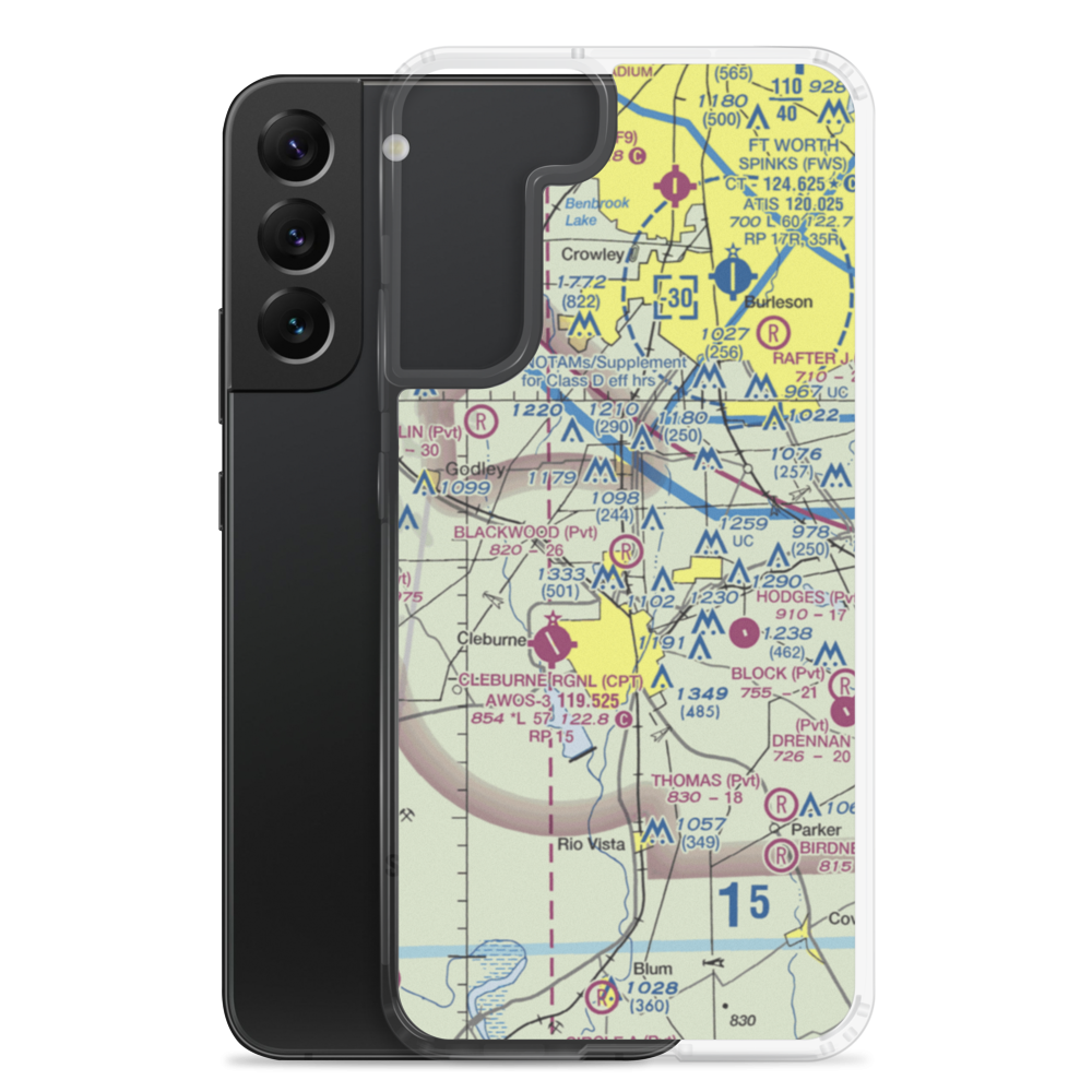 Blackwood Airpark (TX46) VFR Sectional Samsung Case Samsung Galaxy S22 Plus model shown