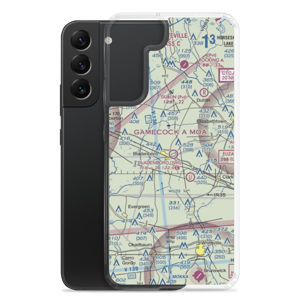 Bladenboro Airport (3W6) VFR Sectional Samsung Case Samsung Galaxy S22 Plus model shown