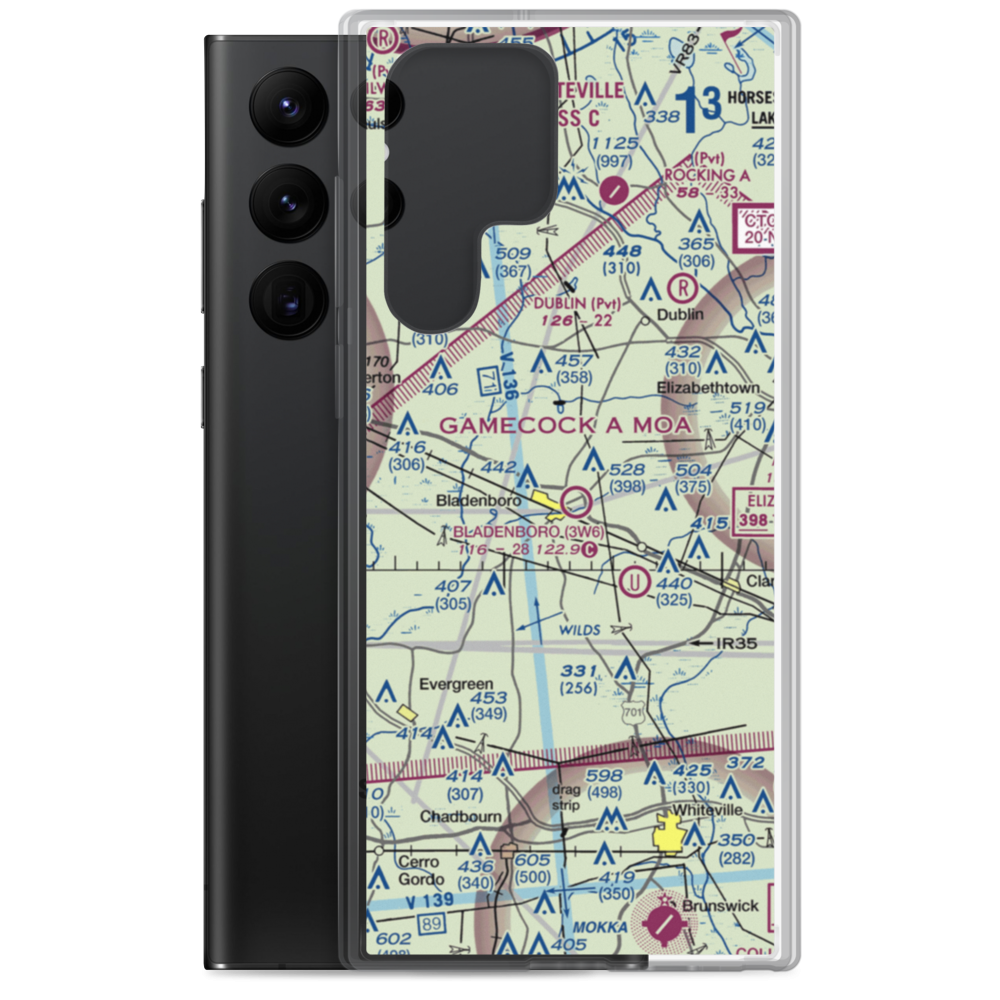 Bladenboro Airport (3W6) VFR Sectional Samsung Case Samsung Galaxy S22 Ultra model shown