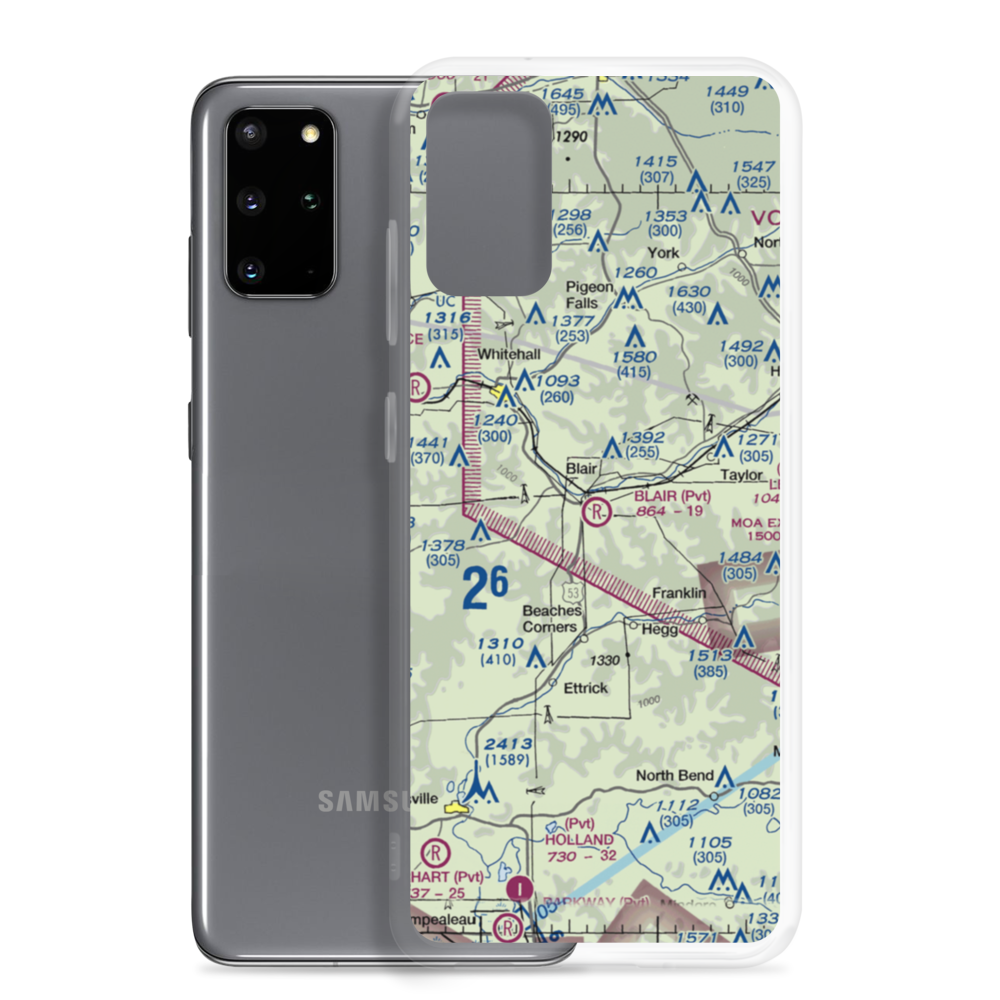Blair Airport (WI49) VFR Sectional Samsung Case Samsung Galaxy S20 Plus model shown