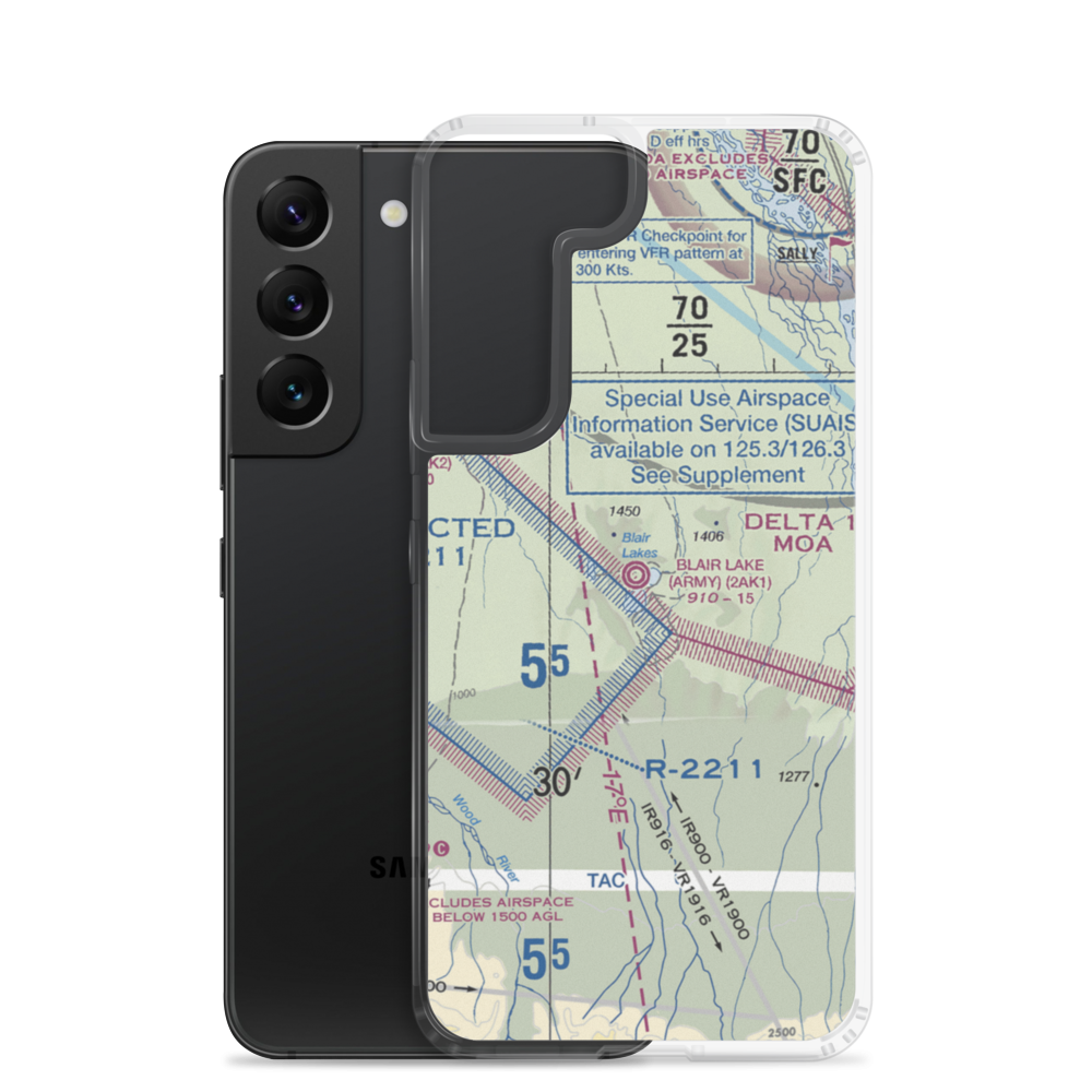 Blair Lake Airport (2AK1) VFR Sectional Samsung Case Samsung Galaxy S22 model shown