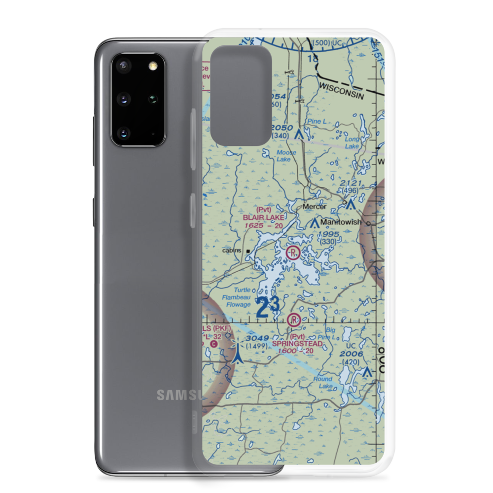 Blair Lake Airport (2WI5) VFR Sectional Samsung Case Samsung Galaxy S20 Plus model shown