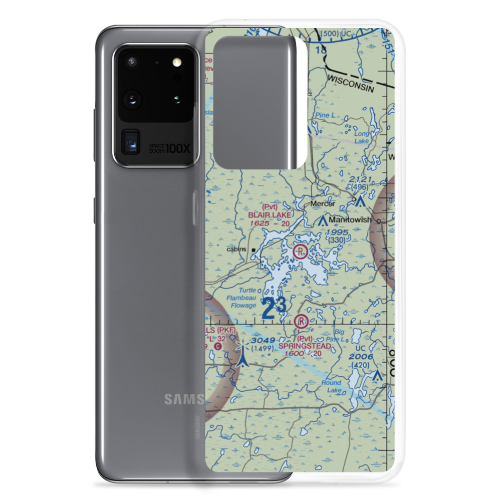 Blair Lake Airport (2WI5) VFR Sectional Samsung Case Samsung Galaxy S20 Ultra model shown