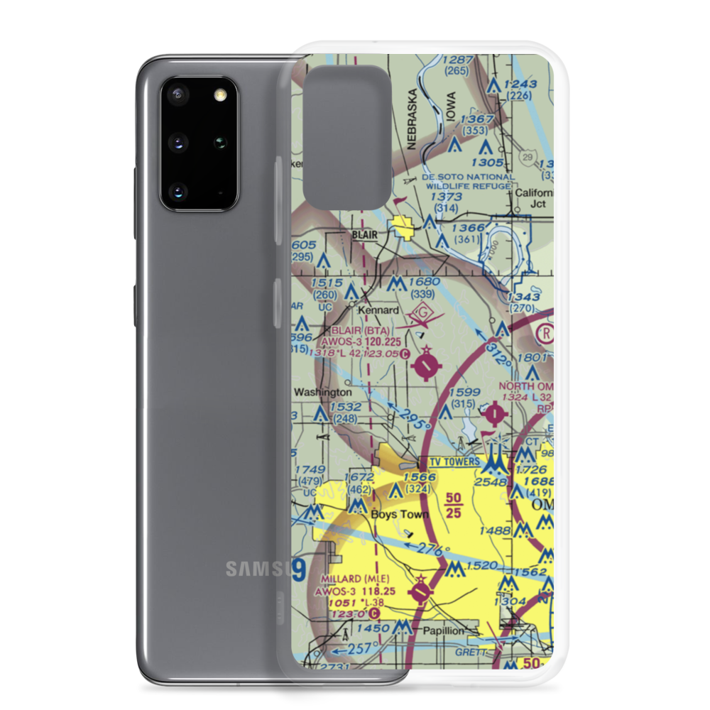 Blair Municipal Airport (BTA) VFR Sectional Samsung Case Samsung Galaxy S20 Plus model shown