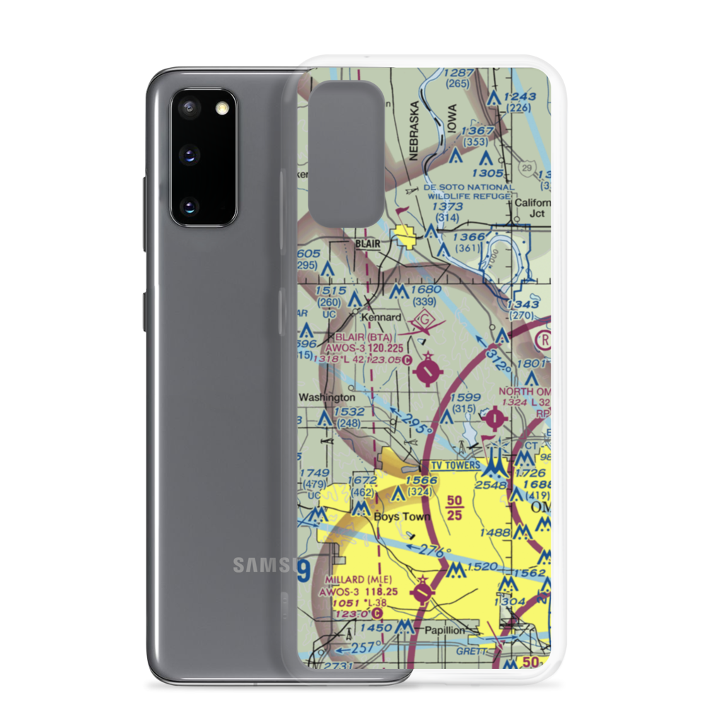 Blair Municipal Airport (BTA) VFR Sectional Samsung Case Samsung Galaxy S20 model shown