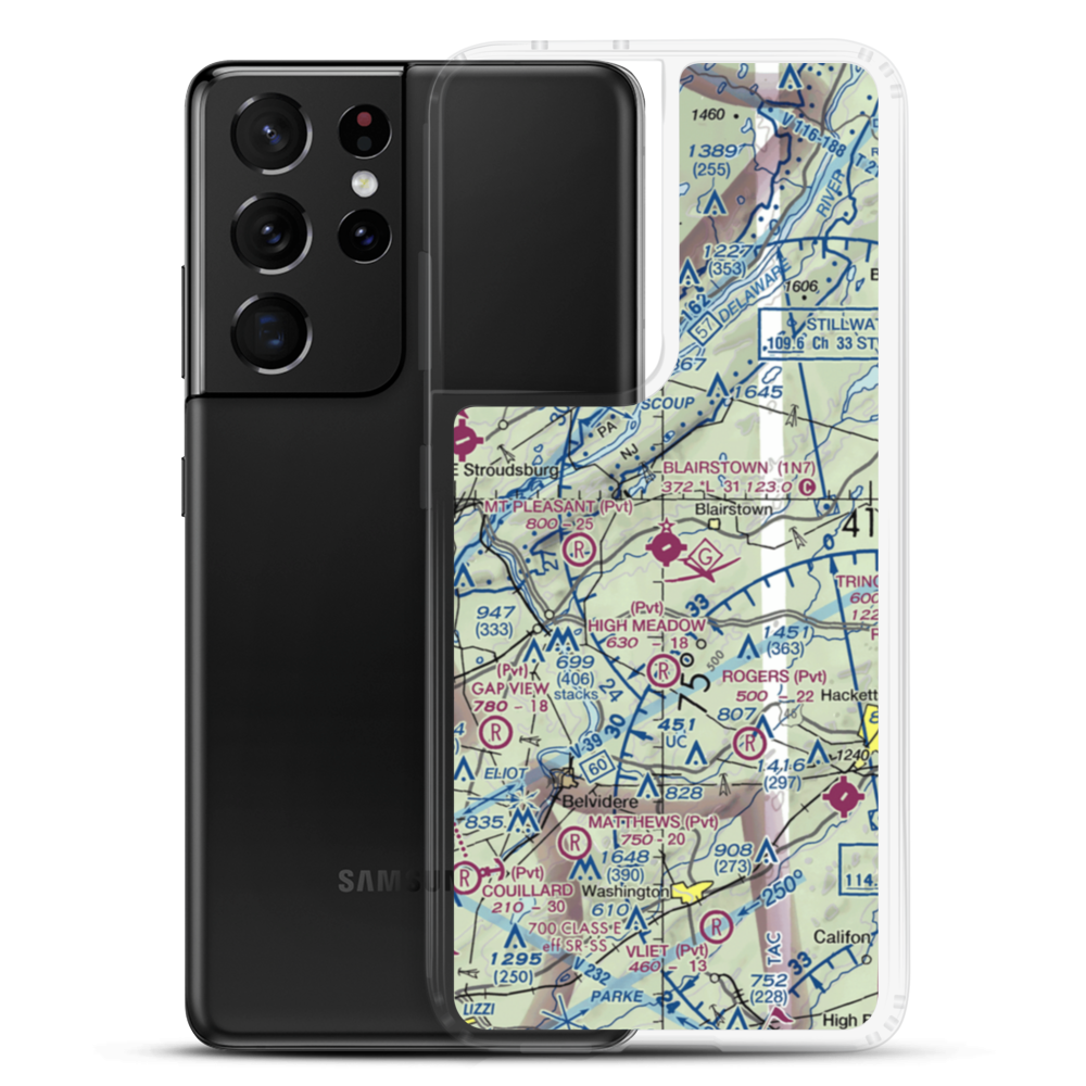 Blairstown Airport (1N7) VFR Sectional Samsung Case Samsung Galaxy S21 Ultra model shown