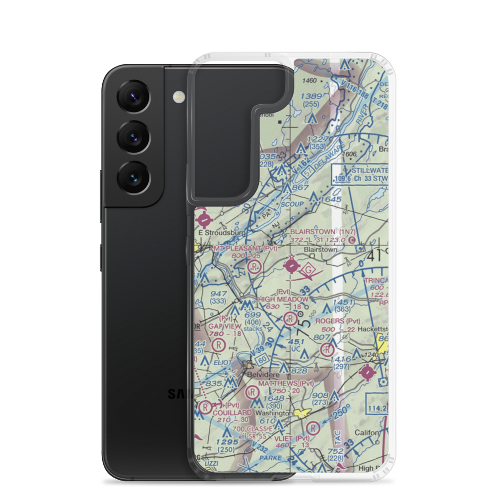 Blairstown Airport (1N7) VFR Sectional Samsung Case Samsung Galaxy S22 model shown