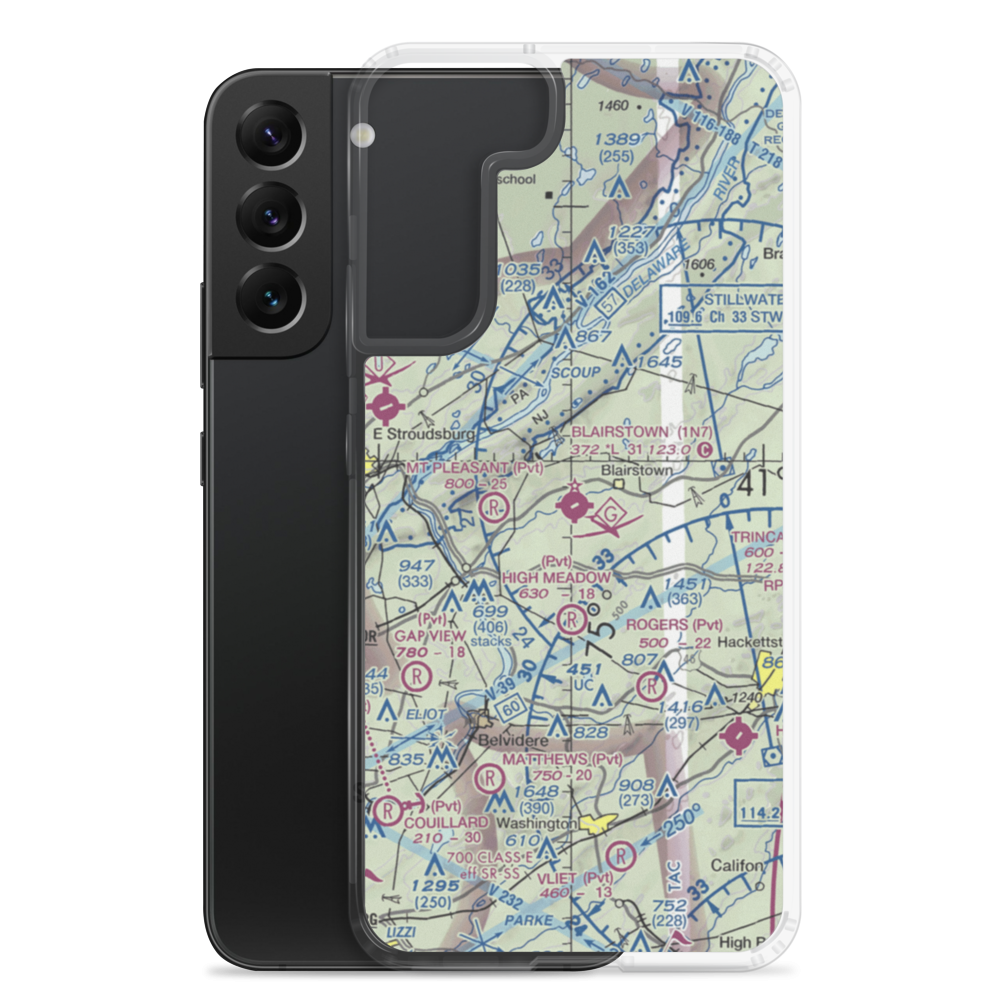 Blairstown Airport (1N7) VFR Sectional Samsung Case Samsung Galaxy S22 Plus model shown