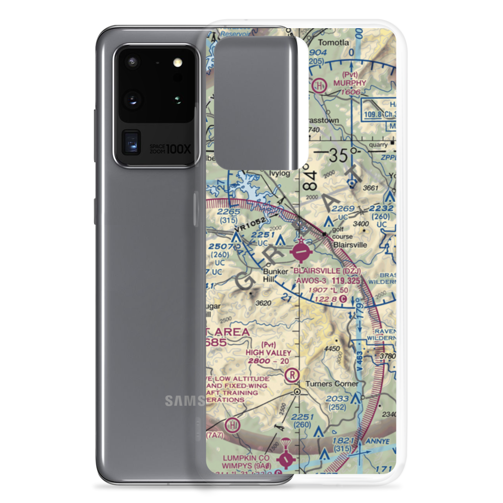 Blairsville Airport (DZJ) VFR Sectional Samsung Case Samsung Galaxy S20 Ultra model shown