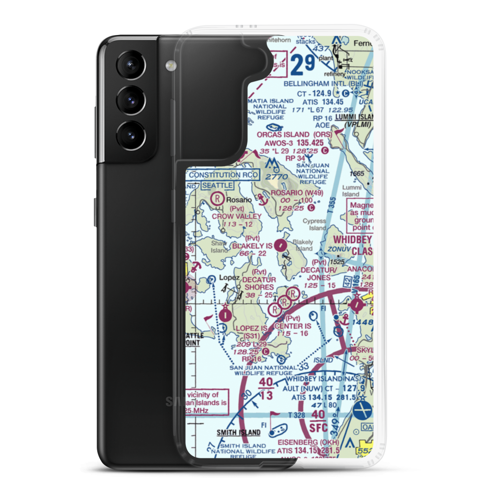 Blakely Island Airport (38WA) VFR Sectional Samsung Case Samsung Galaxy S21 Plus model shown