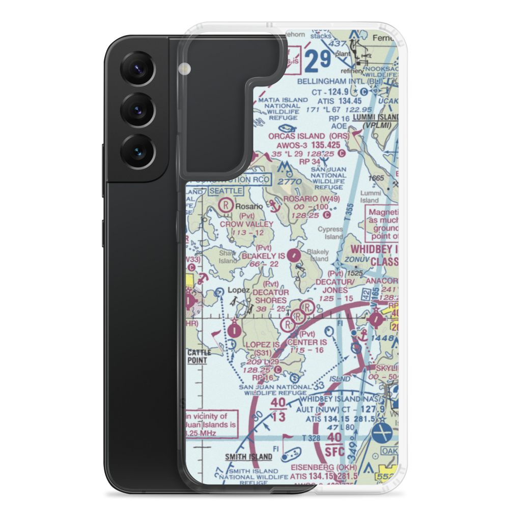 Blakely Island Airport (38WA) VFR Sectional Samsung Case Samsung Galaxy S22 Plus model shown
