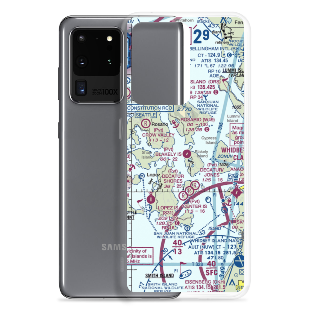 Blakely Island Airport (BYW) VFR Sectional Samsung Case Samsung Galaxy S20 Ultra model shown