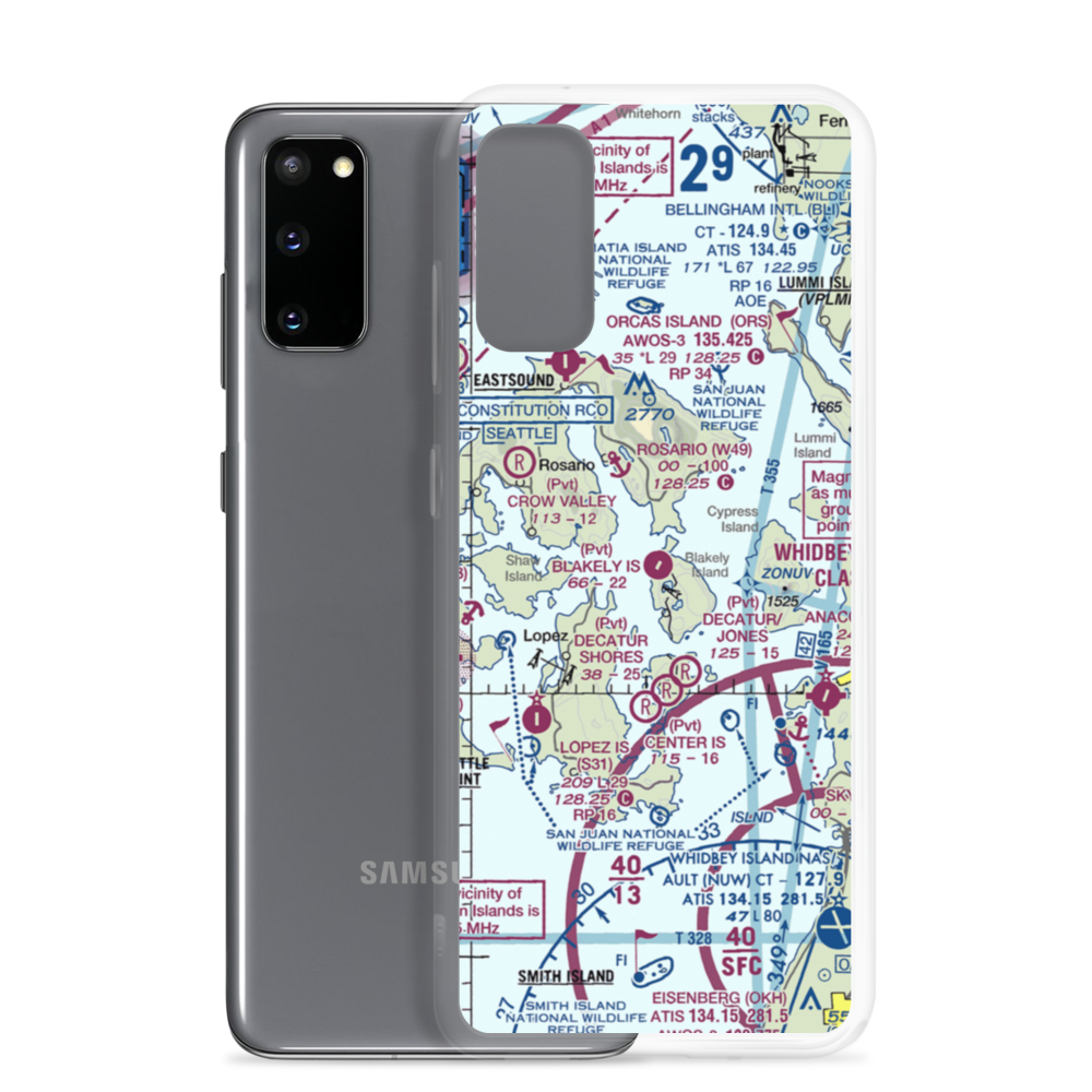 Blakely Island Airport (BYW) VFR Sectional Samsung Case Samsung Galaxy S20 model shown