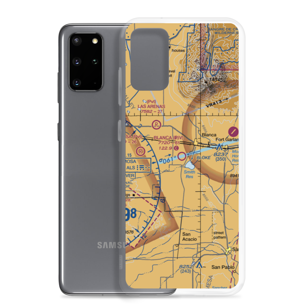 Blanca Airport (05V) VFR Sectional Samsung Case Samsung Galaxy S20 Plus model shown