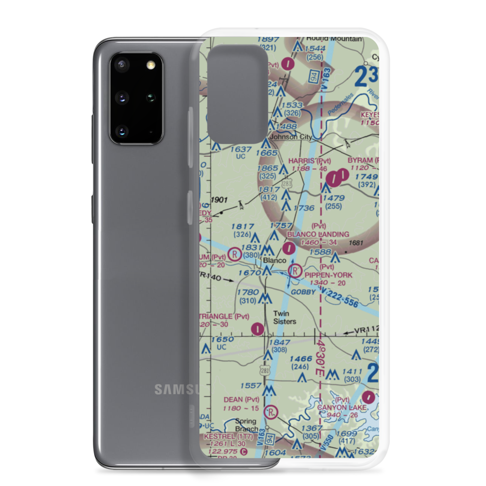 Blanco Landing Airport (3TA5) VFR Sectional Samsung Case Samsung Galaxy S20 Plus model shown