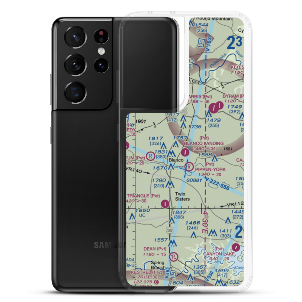 Blanco Landing Airport (3TA5) VFR Sectional Samsung Case Samsung Galaxy S21 Ultra model shown
