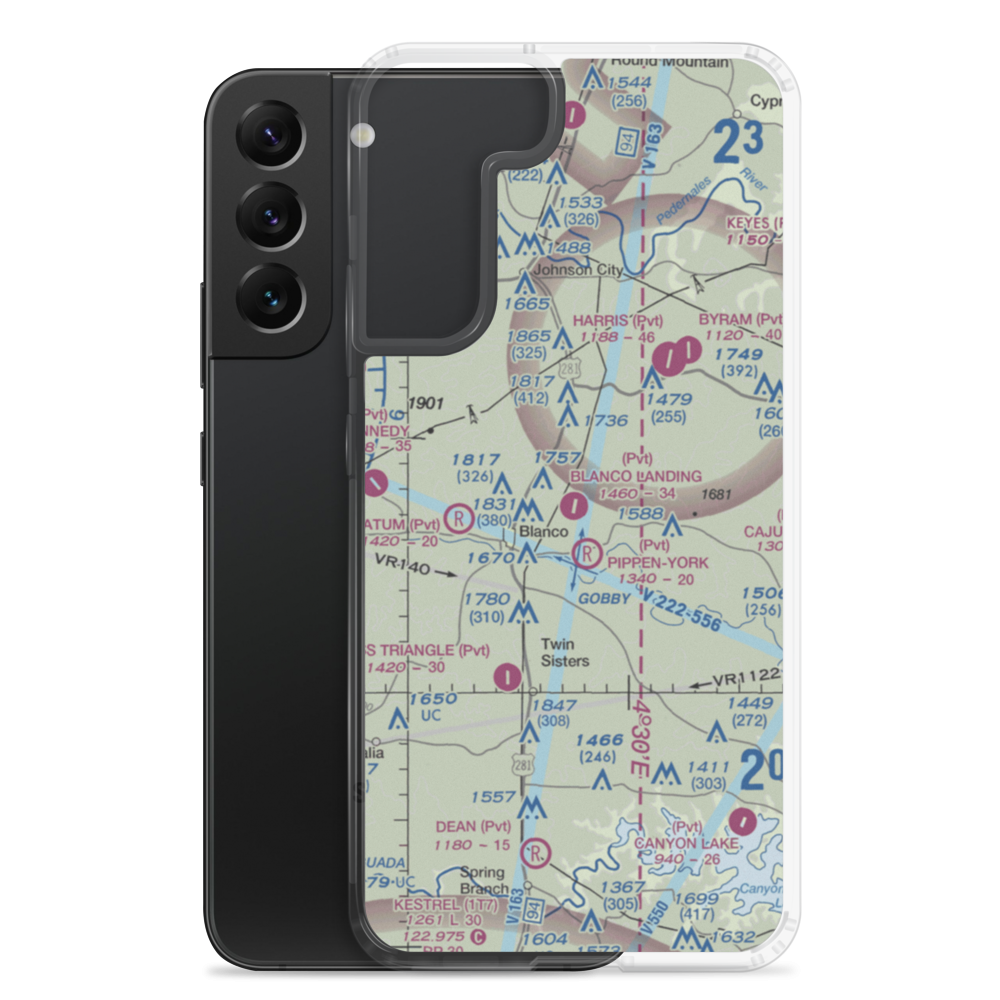 Blanco Landing Airport (3TA5) VFR Sectional Samsung Case Samsung Galaxy S22 Plus model shown