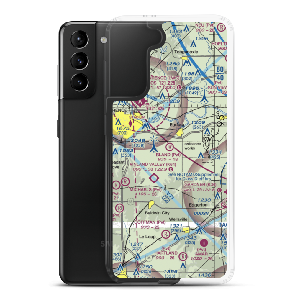 Bland Airport (52KS) VFR Sectional Samsung Case Samsung Galaxy S21 Plus model shown