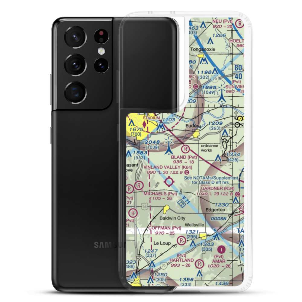 Bland Airport (52KS) VFR Sectional Samsung Case Samsung Galaxy S21 Ultra model shown