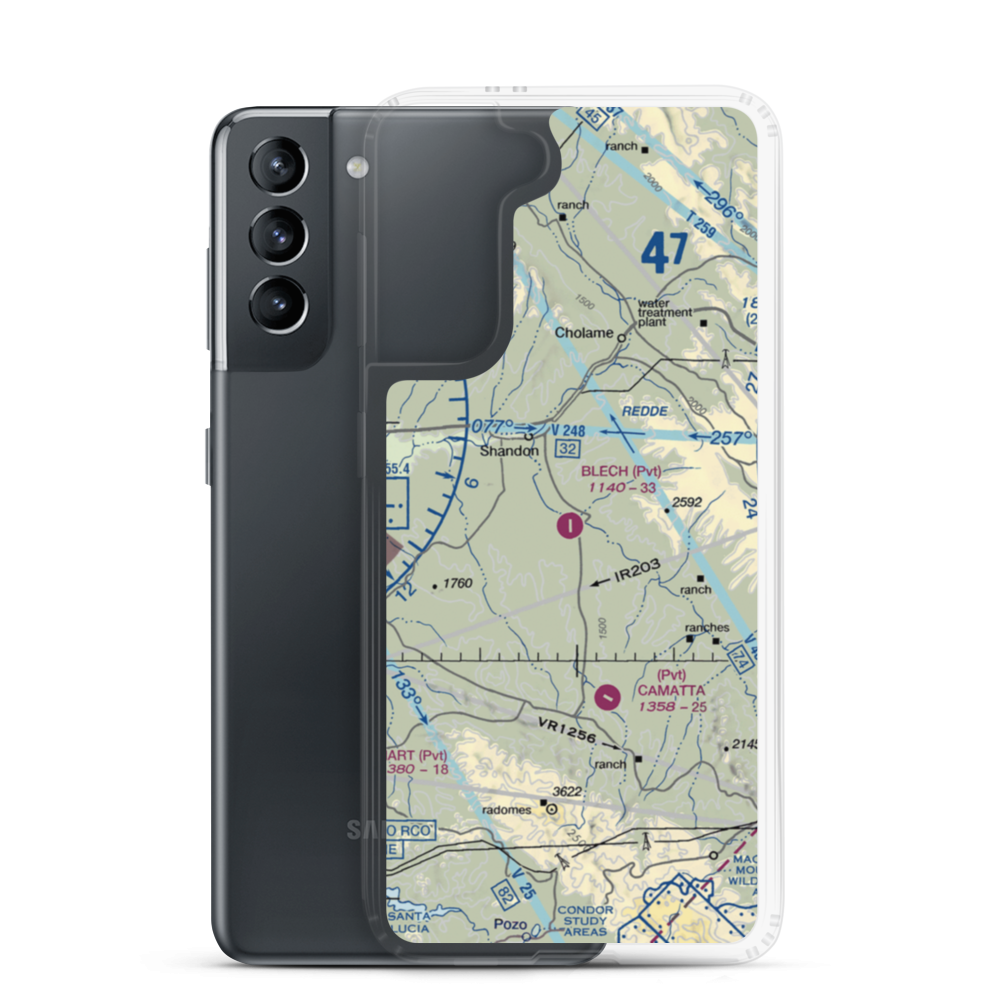 Blech Ranch Airport (0CA9) VFR Sectional Samsung Case Samsung Galaxy S21 model shown