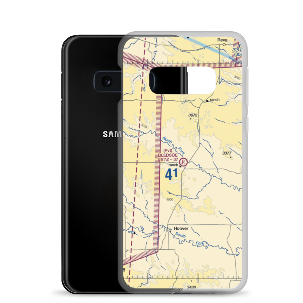 Bledsoe Ranch Airport (0SD3) VFR Sectional Samsung Case Samsung Galaxy S10e model shown