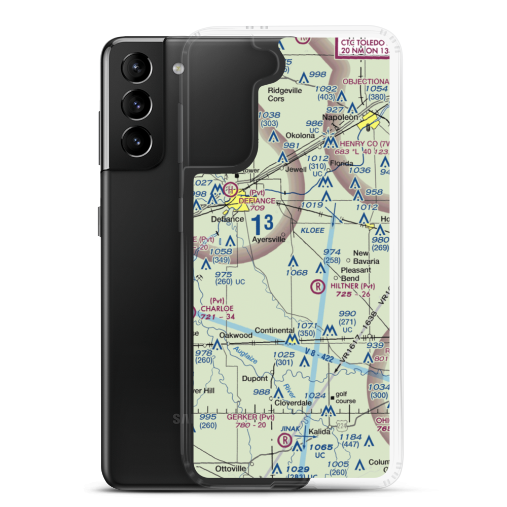 Blevins Airport (7OI1) VFR Sectional Samsung Case Samsung Galaxy S21 Plus model shown