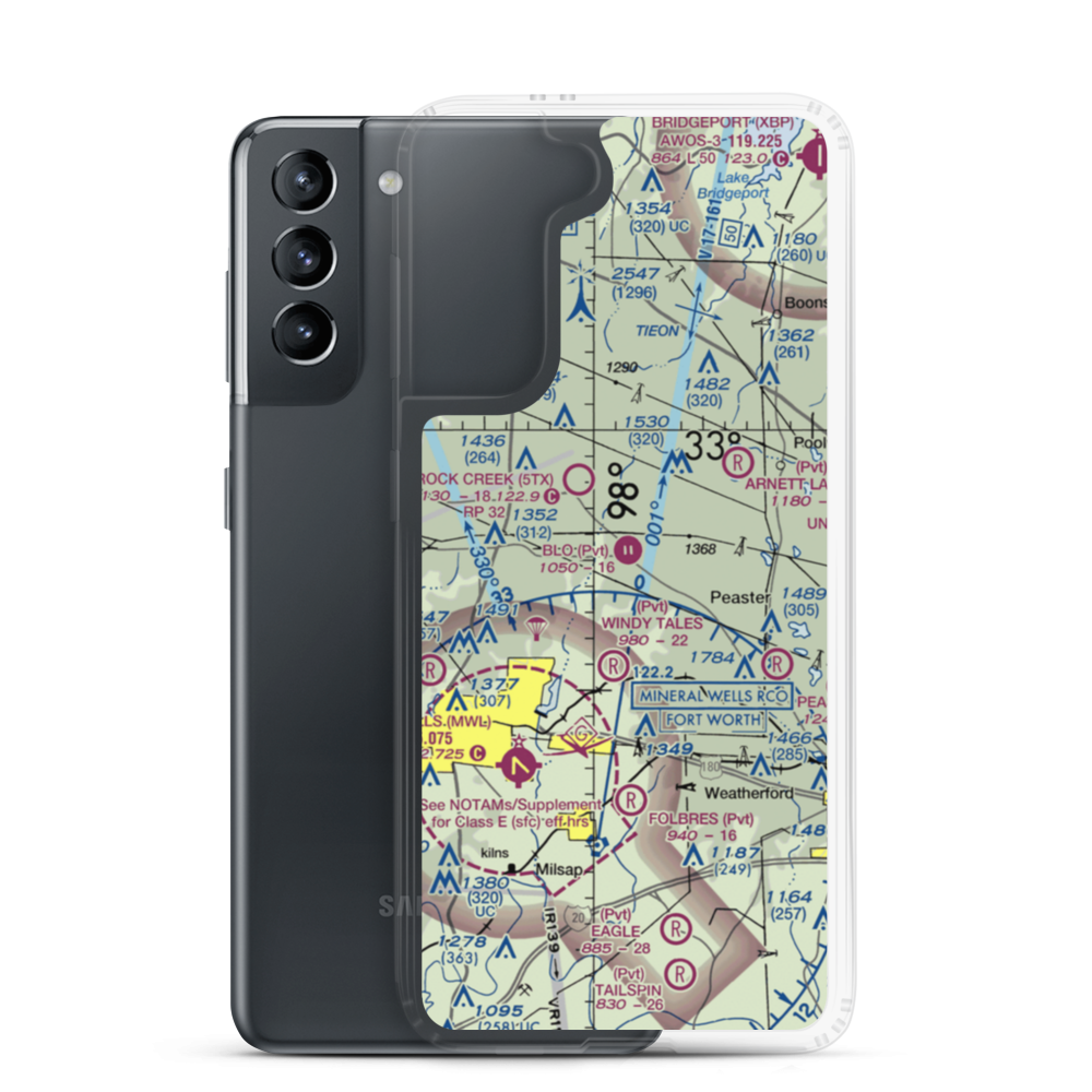 Blo Airport (12TS) VFR Sectional Samsung Case Samsung Galaxy S21 model shown
