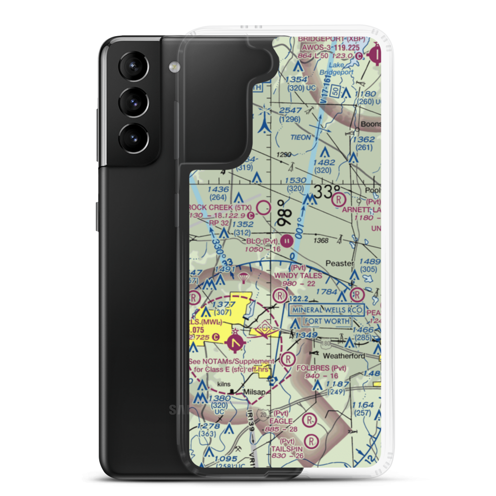 Blo Airport (12TS) VFR Sectional Samsung Case Samsung Galaxy S21 Plus model shown