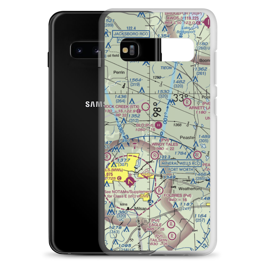 Blo Airport (12TS) VFR Sectional Samsung Case Samsung Galaxy S10+ model shown
