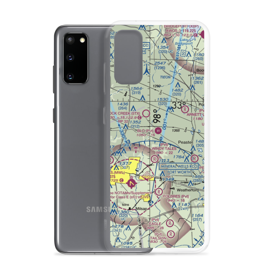Blo Airport (12TS) VFR Sectional Samsung Case Samsung Galaxy S20 model shown