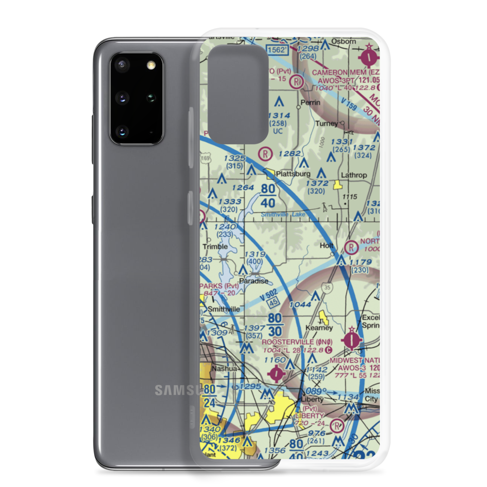 Block Air Village Airport (MO71) VFR Sectional Samsung Case Samsung Galaxy S20 Plus model shown