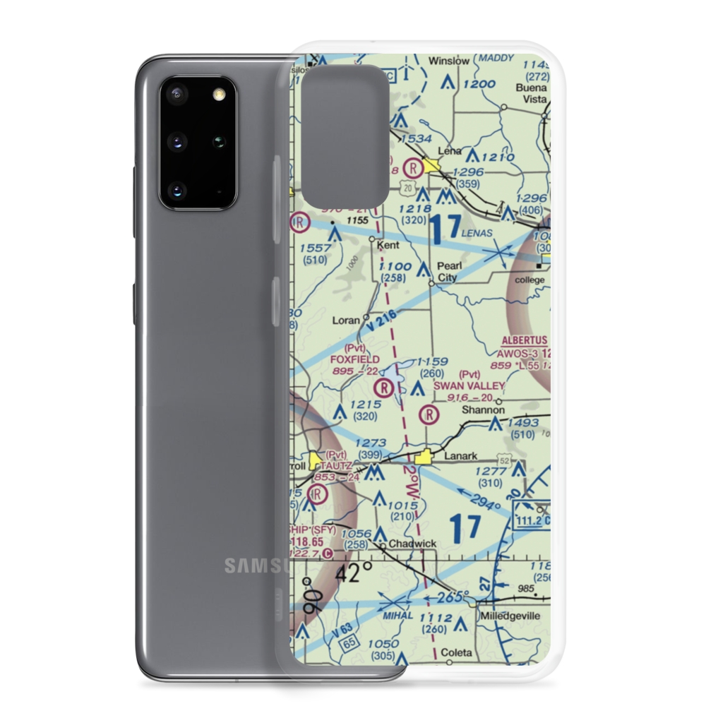 Block Airport (88LL) VFR Sectional Samsung Case Samsung Galaxy S20 Plus model shown