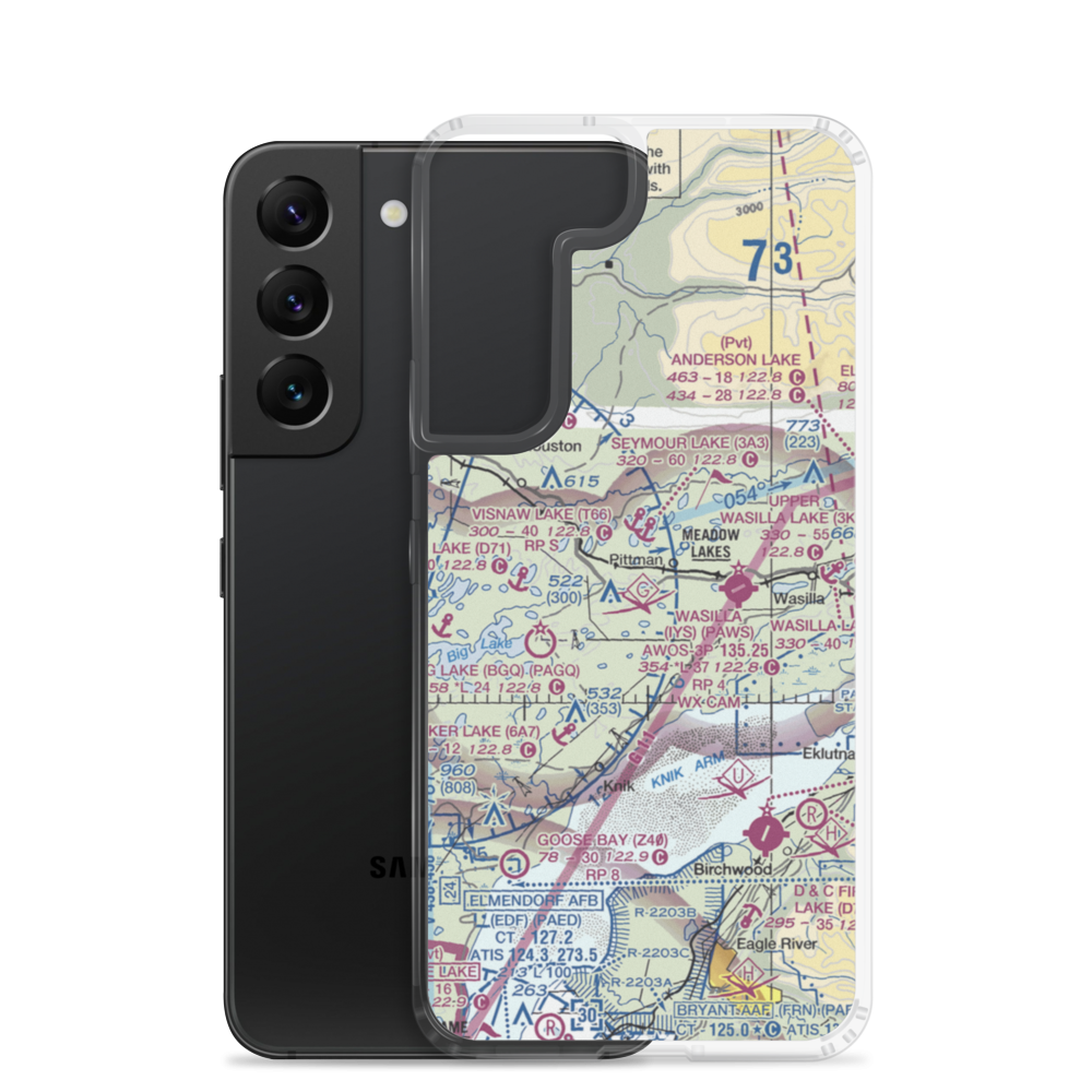 Blodget Lake Seaplane Base (D75) VFR Sectional Samsung Case Samsung Galaxy S22 model shown